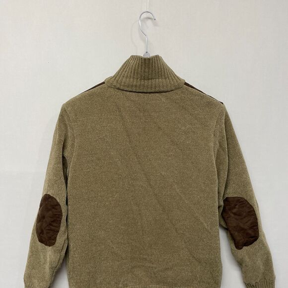 Sak Fifth Avenue Men Full Zip Sweater Jacket Size Medium Elbow Patch M238 -26 - Picture 16 of 16